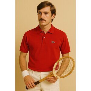vintage 60s IZOD LACOSTE short sleeve polo shirt cotton preppy tennis red M